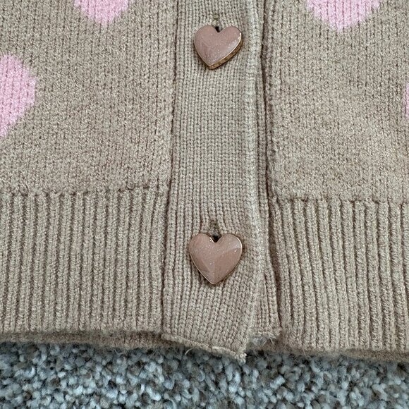 Cynthia Rowley 2 piece set Sweater and Skirt size 4T girls Tan with Pink Hearts - Picture 6 of 9